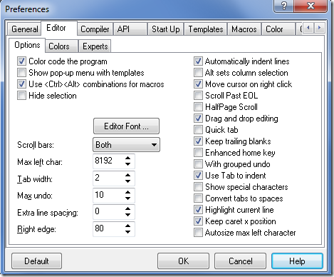 Bricx Preferences Editor seaded